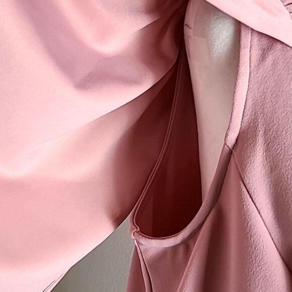 Midnight Velvet Pink Sleeveless Top with Cape Sleeves, Princess Seams, Size XL - Picture 6 of 10